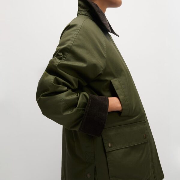 M&S Collection Women's Cotton Rich Waxed Quilted Parka Coat - 18 - Hunter Green, Hunter Green