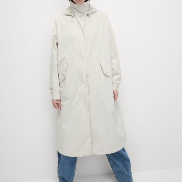 M&S Collection Women's Waterproof Oversized Longline Parka Coat - 14 - Light Natural, Light Natural,Black