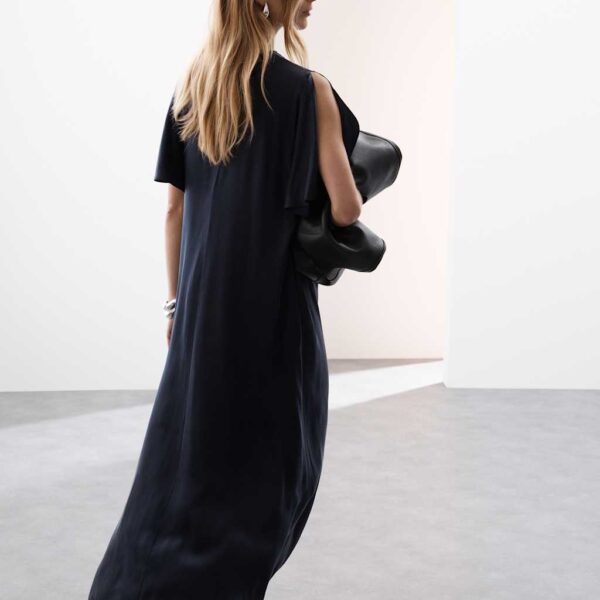 Autograph Women's Cupro Rich Split Sleeve Maxi Dress - 16 - Dark Navy, Dark Navy