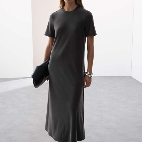 Autograph Women's Jersey Ribbed Maxi Column Dress - 12 - Carbon, Carbon