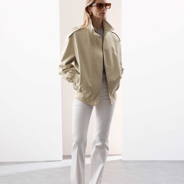 Autograph Women's Cotton Lyocell™ Blend Blouson Bomber Jacket - 14 - Stone, Stone