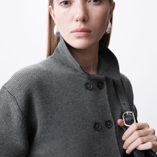Autograph Women's Pure Merino Wool Cropped Knitted Jacket - 10 - Grey, Grey