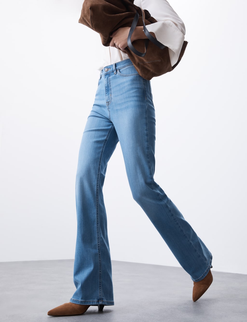 Autograph Women's High Waisted Flared Jeans - 22SHT - Light Indigo, Dark Indigo,Light Indigo