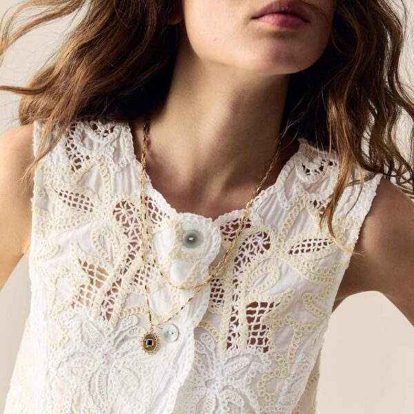 Per Una Women's Pure Cotton Broderie Waistcoat - 12 - Ecru Mix, Ecru Mix