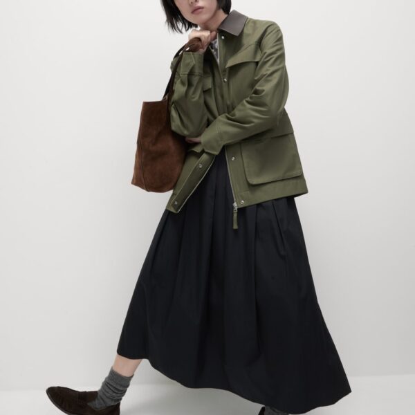 M&S Collection Women's Cotton Rich Collared Short Utility Jacket - 14 - Hunter Green, Hunter Green