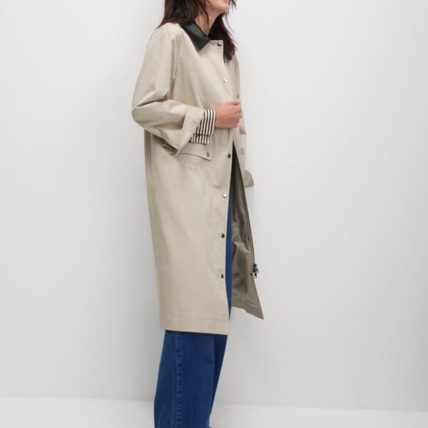 M&S Collection Women's Cotton Rich Stormwear™ Longline Mac - 14 - Natural Beige, Natural Beige