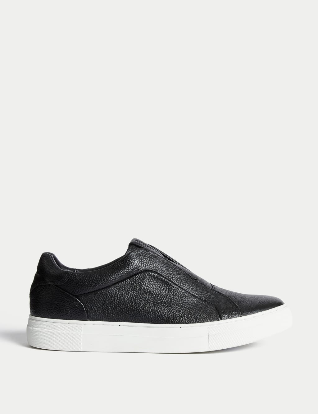 Autograph Men's Leather Slip-On Trainers with Freshfeet™ - 9 - Black, Black,Black/Black,White,Navy
