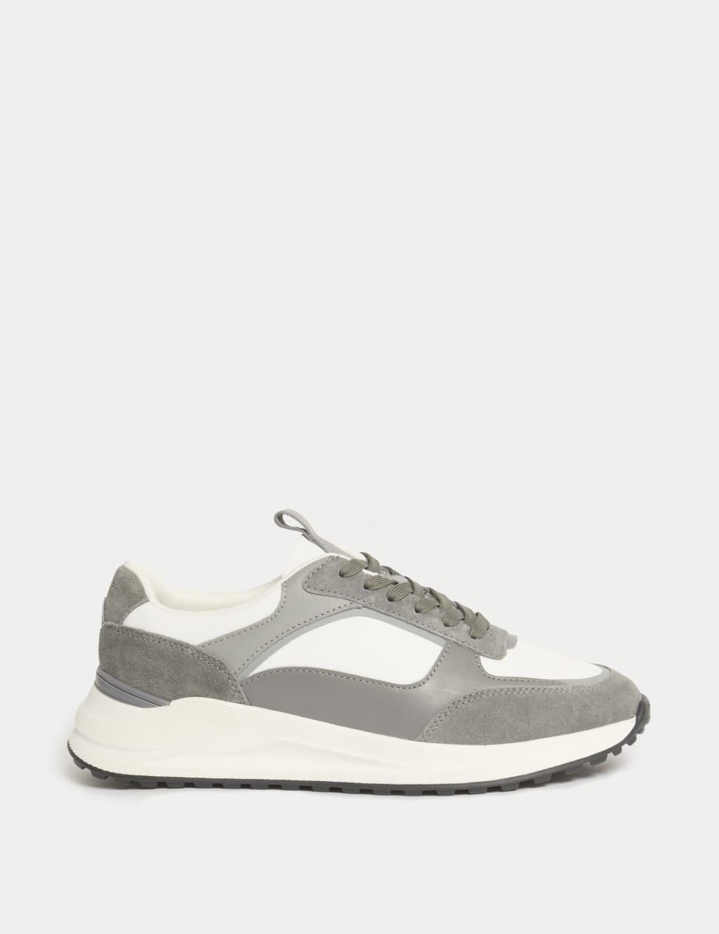 Autograph Men's Lace Up Trainers - 10 - Grey Mix, Grey Mix,Ecru Mix