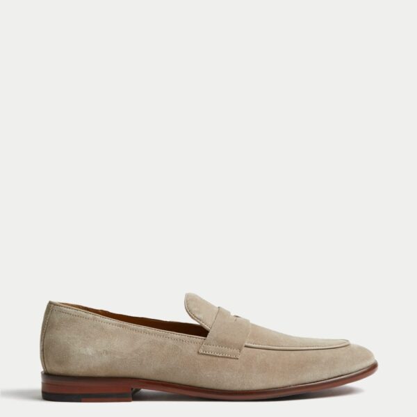 Autograph Men's Suede Slip-On Loafers - 9 - Stone, Chocolate,Stone,Navy