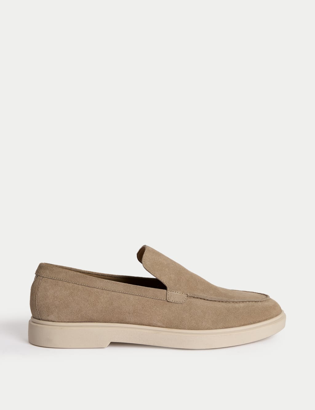 Autograph Men's Suede White Sole Loafers - 8 - Stone, Navy,Stone,Khaki