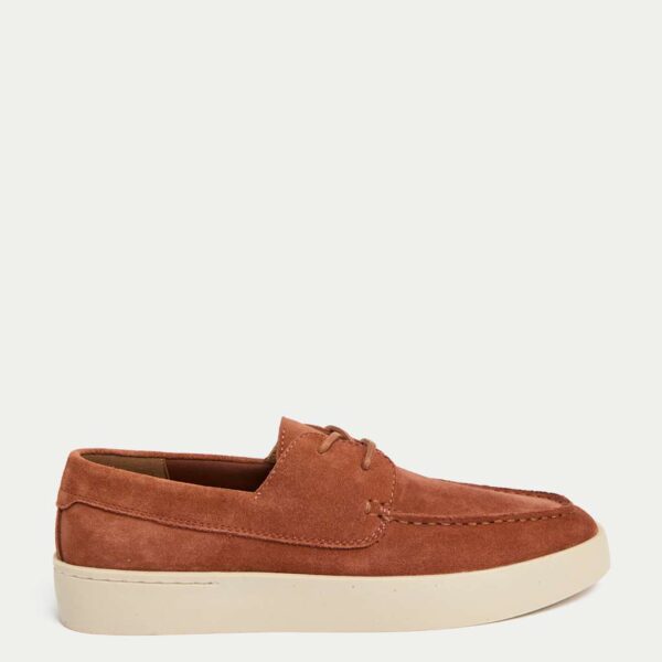Autograph Men's Suede White Sole Lace Up Loafers - 6 - Rust, Navy,Beige,Rust