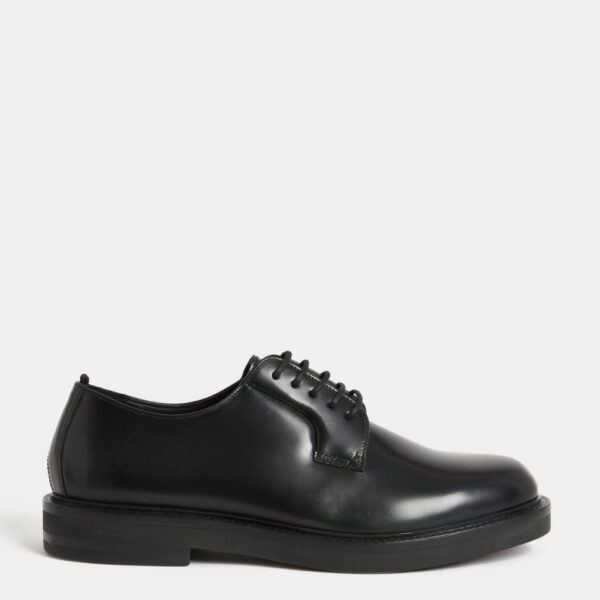 Autograph Men's Leather Derby Shoes - 9 - Black, Black