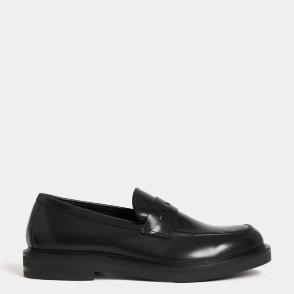 Autograph Men's Leather Slip-On Loafers - 9 - Black, Black