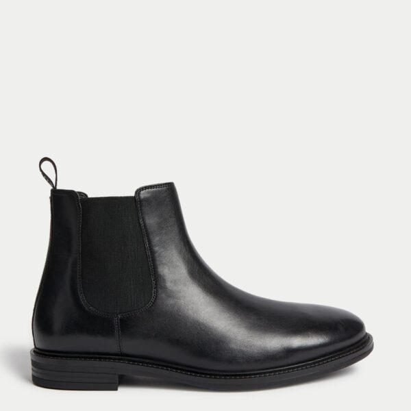 Autograph Men's Wide Fit Leather Chelsea Boots - 11 - Black, Black