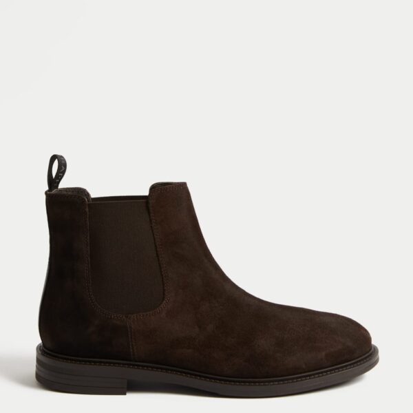 Autograph Men's Wide Fit Leather Chelsea Boots - 10 - Dark Brown, Dark Brown