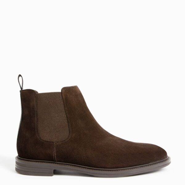 Autograph Men's Suede Chelsea Boots - 8.5 - Dark Brown, Dark Brown,Charcoal