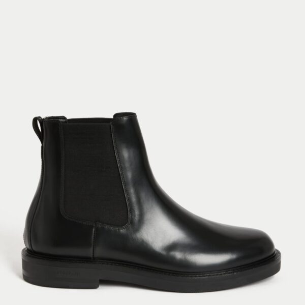Autograph Men's Leather Chelsea Boots - 8 - Black, Black