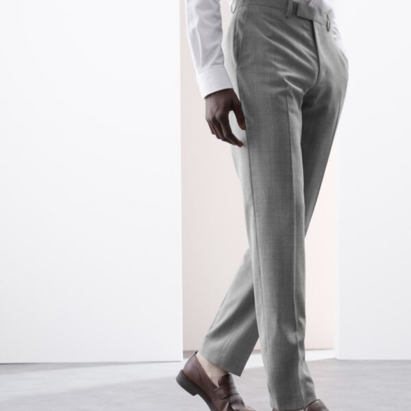 Autograph Men's Tailored Fit Pure Wool Check Suit Trousers - 34REG - Grey Mix, Grey Mix