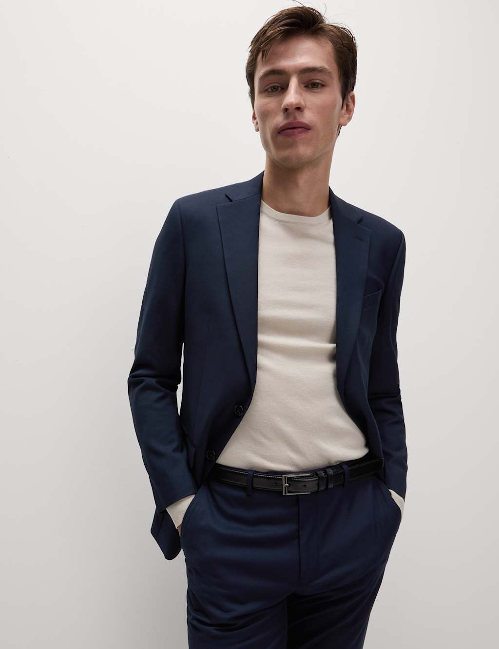 M&S Collection Men's Slim Fit Stretch Suit Jacket - 38REG - Navy, Navy,Charcoal,Black,Light Slate,Pale Blue,Dusky Rose,Neutral,Dark Indigo