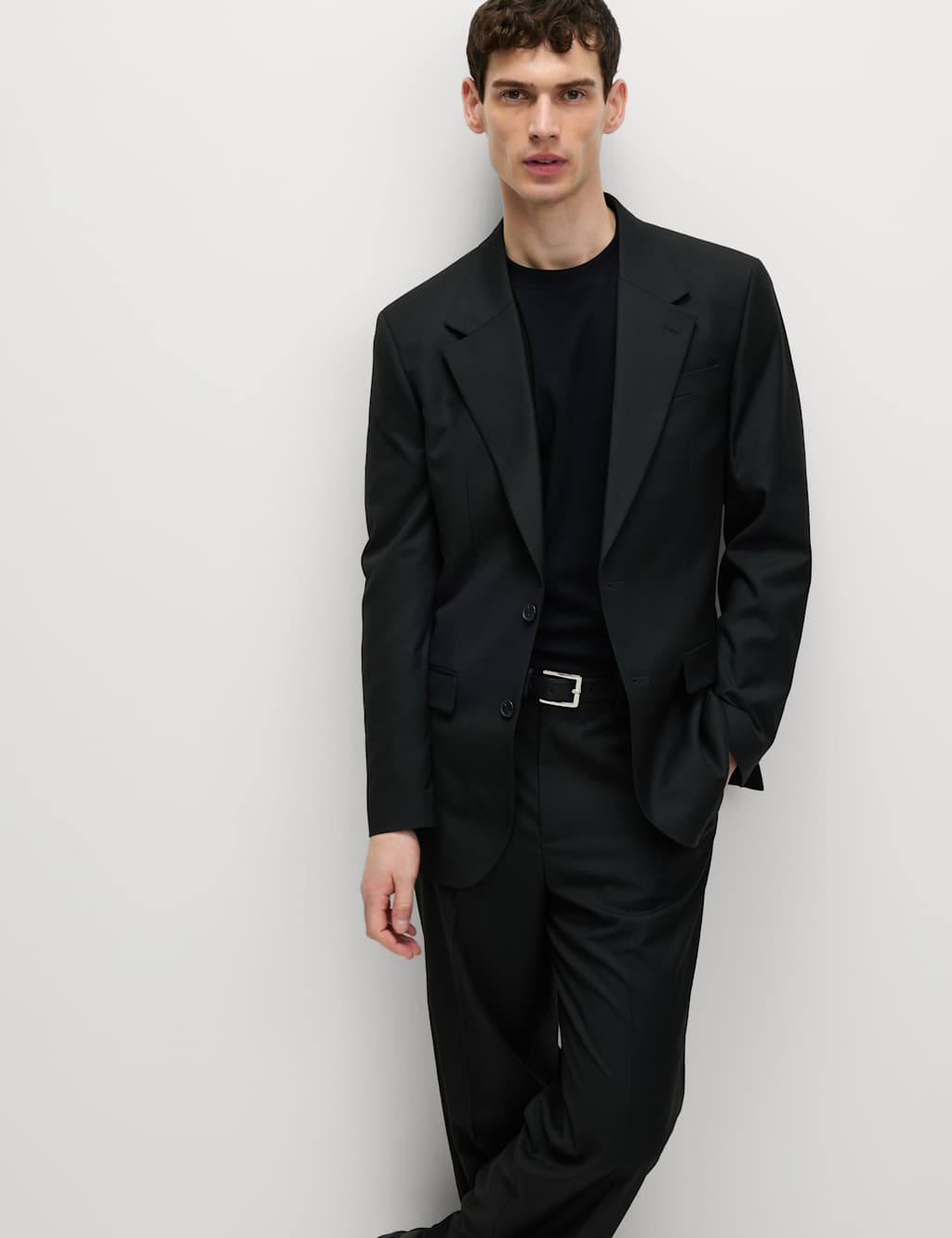 M&S Collection Men's Relaxed Fit Stretch Suit Jacket - 38REG - Black, Black,Navy