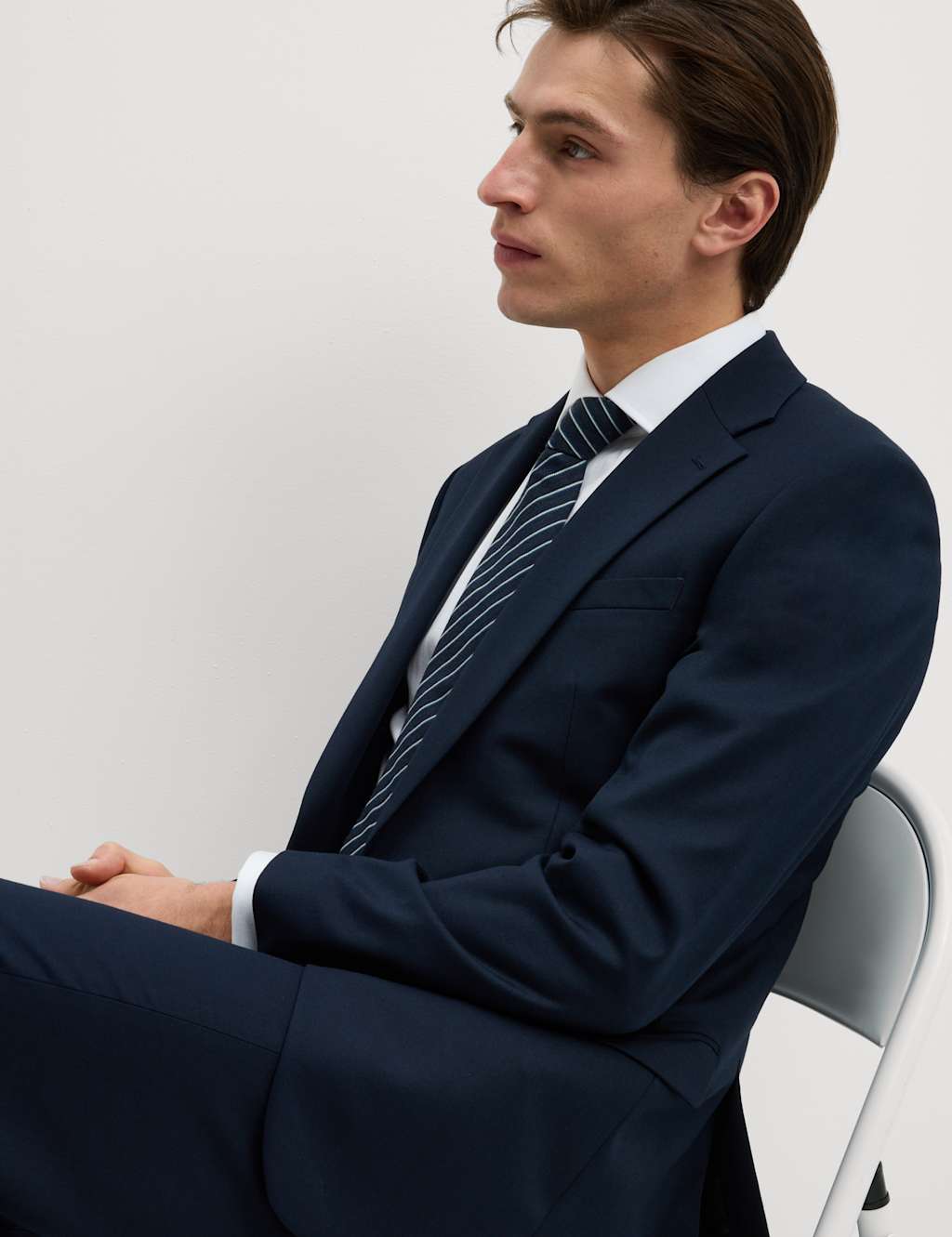 M&S Collection Men's Regular Fit Stretch Suit Jacket - 38REG - Navy, Black,Navy,Charcoal,Light Slate,Neutral,Pale Blue,Dark Indigo