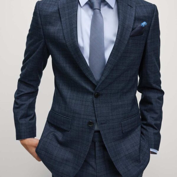 M&S Collection Men's Slim Fit Check Suit Jacket - 42REG - Navy, Navy