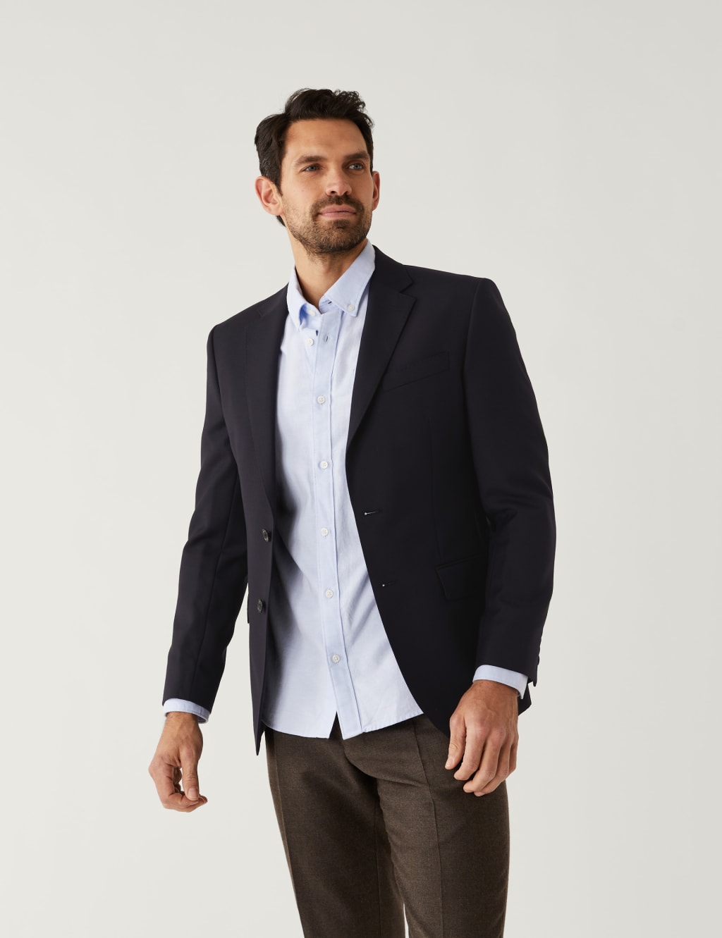 M&S Sartorial Pure Wool Blazer - 38REG - Navy, Navy