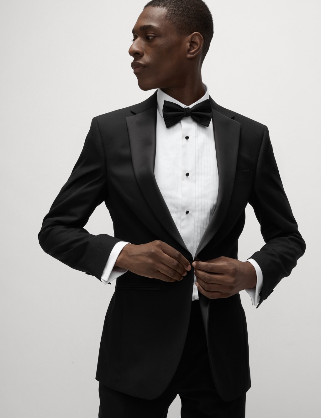 M&S Collection Men's Slim Fit Tuxedo Jacket - 40REG - Black, Black