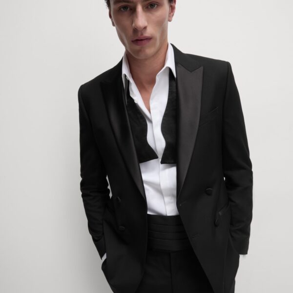 M&S Collection Men's Slim Fit Double Breasted Tuxedo Jacket - 44LNG - Black, Navy,Black