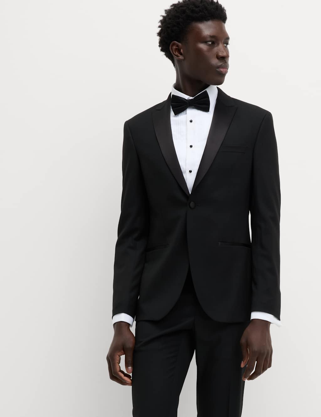 M&S Collection Men's Skinny Fit Stretch Tuxedo Jacket - 42REG - Black, Black