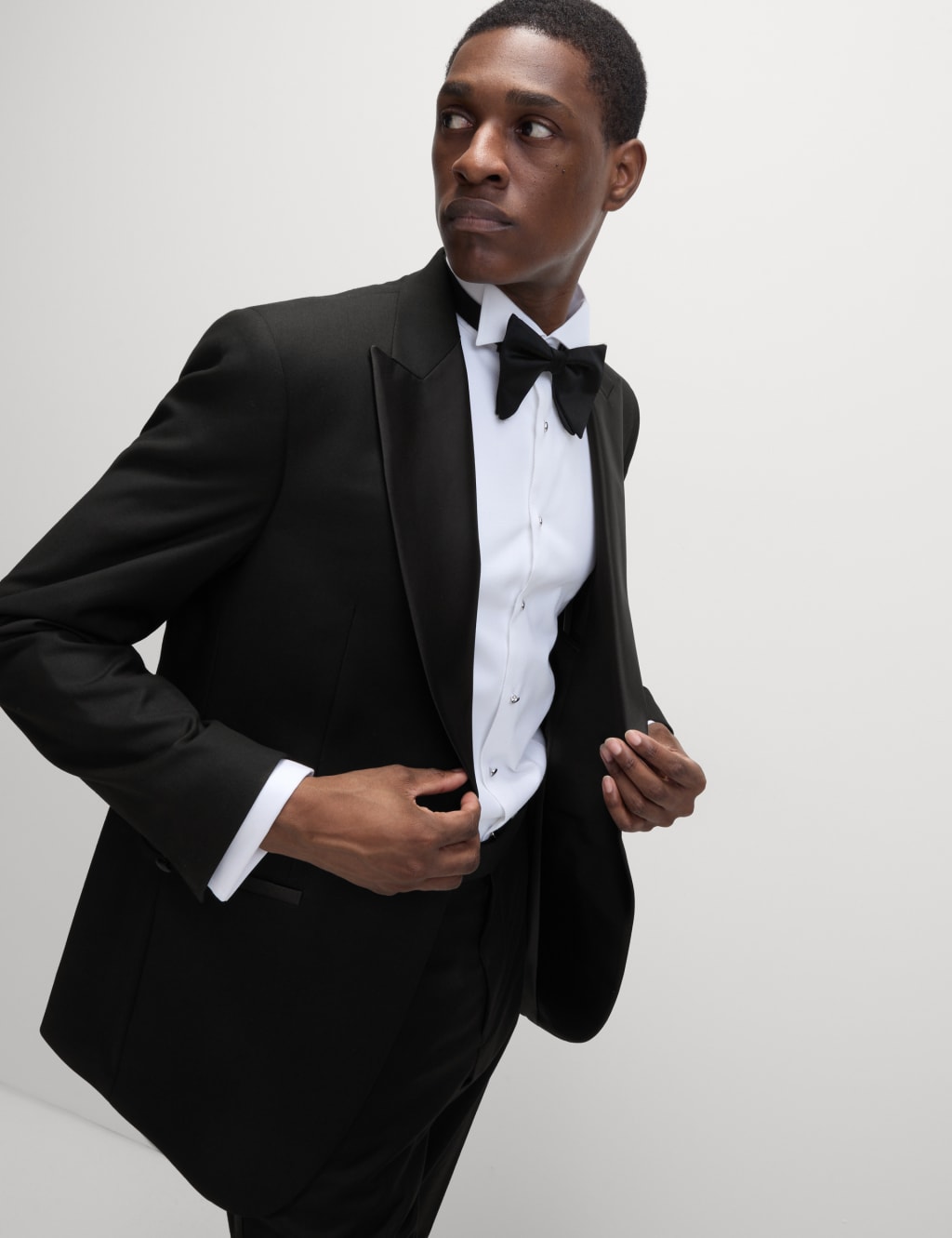 M&S Collection Men's Regular Fit Stretch Tuxedo Jacket - 40SHT - Black, Black