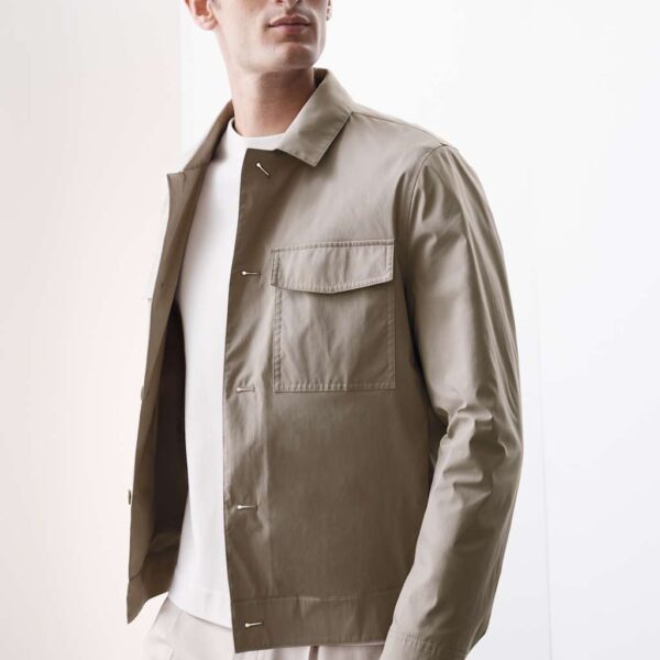 Autograph Men's Performance Harrington Jacket - L - Beige, Black,Beige