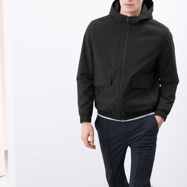 Autograph Men's Padded Hooded Bomber Jacket - L - Black, Black