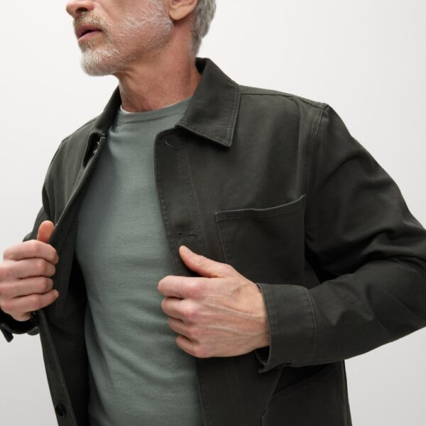 M&S Collection Men's Pure Cotton Chore Jacket - L - Charcoal, Charcoal,Dark Navy