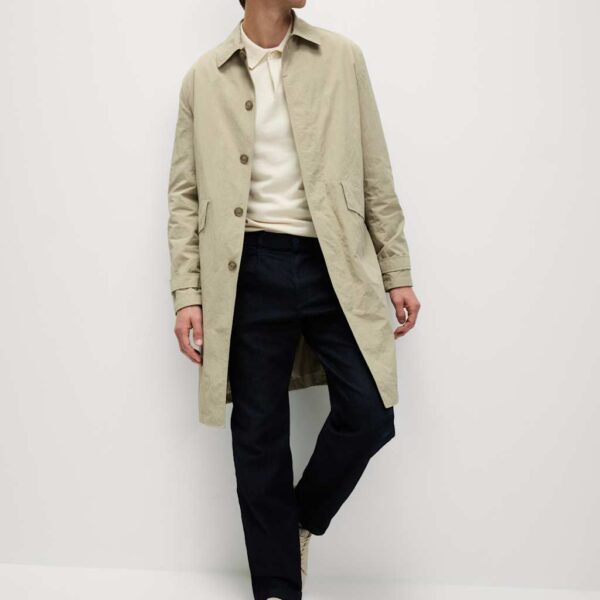 M&S Collection Men's Shirt Collar Crinkle Mac - LREG - Stone, Stone