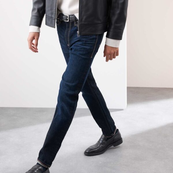 Autograph Men's Slim Fit Japanese Selvedge Stretch Jeans - 34/31 - Indigo, Indigo,Med Blue Denim,Black