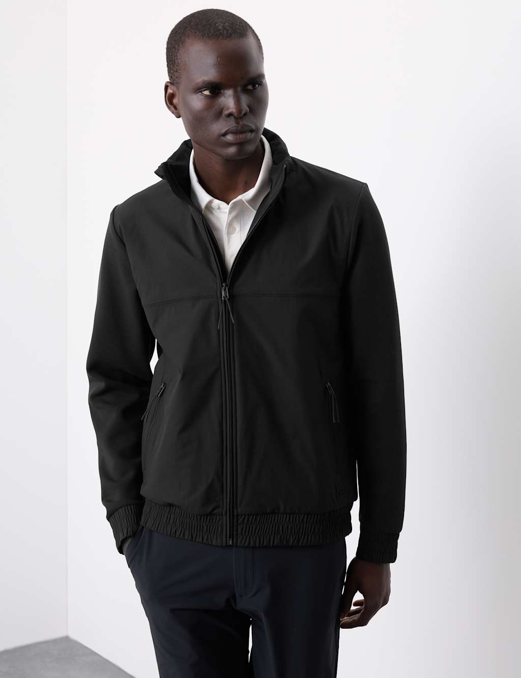 Autograph Men's Technical Hooded Jacket - LREG - Black, Black,Onyx