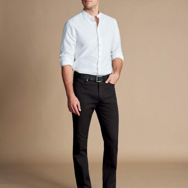 Charles Tyrwhitt Men's Slim Fit Twill 5 Pocket Jeans - 3434 - Black, Black,Navy