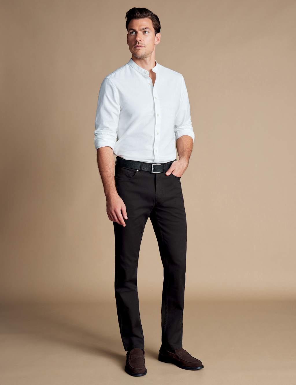 Charles Tyrwhitt Men's Slim Fit Twill 5 Pocket Jeans - 3434 - Black, Black,Navy