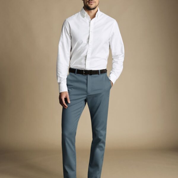 Charles Tyrwhitt Men's Slim Fit Chinos - 3432 - Mid Blue, Mid Blue