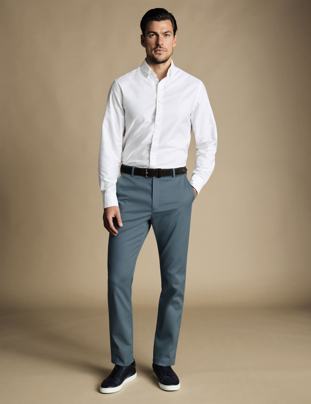 Charles Tyrwhitt Men's Slim Fit Chinos - 3432 - Mid Blue, Mid Blue