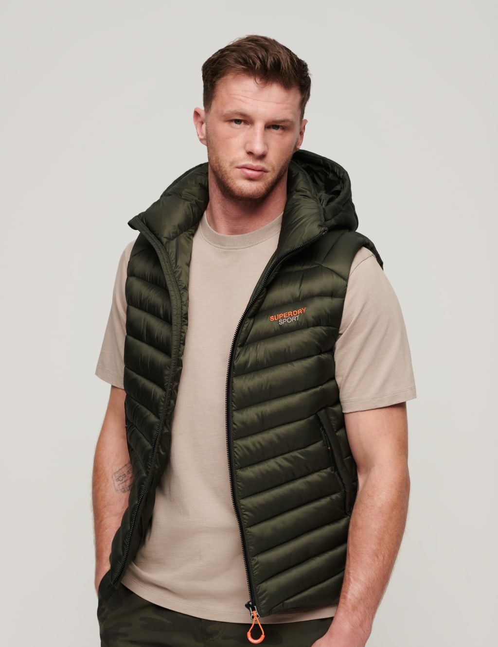 Superdry Men's Hooded Padded Gilet - S - Green, Green