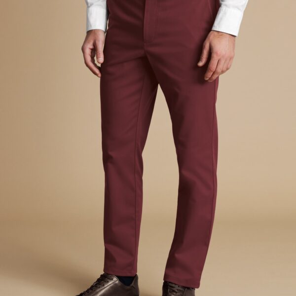 Charles Tyrwhitt Men's Slim Fit Chinos - 34/32 - Dark Red, Dark Red