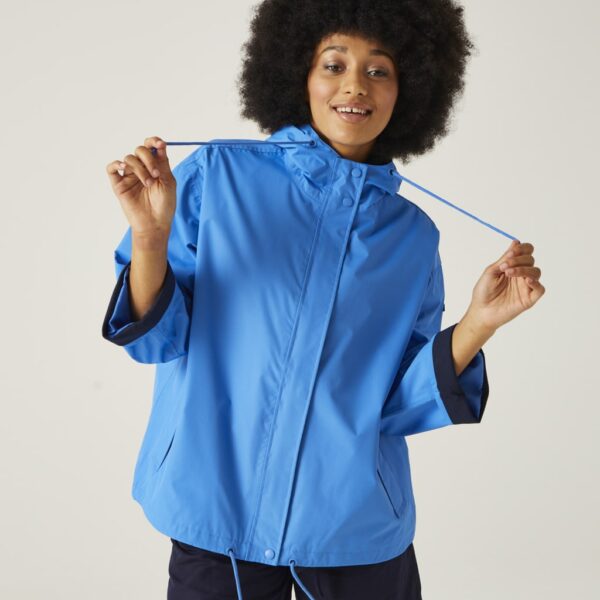 Regatta Women's Sarika Hooded Funnel Neck Raincoat - 18 - Blue, Blue