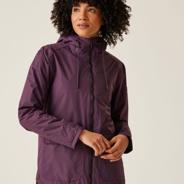 Regatta Women's Broadia Waterproof Hooded Raincoat - 16 - Purple, Beige,Purple,Yellow