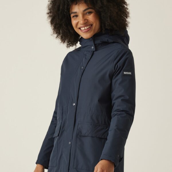 Regatta Women's Mireya Hooded Rain Jacket - 10 - Navy Mix, Navy Mix