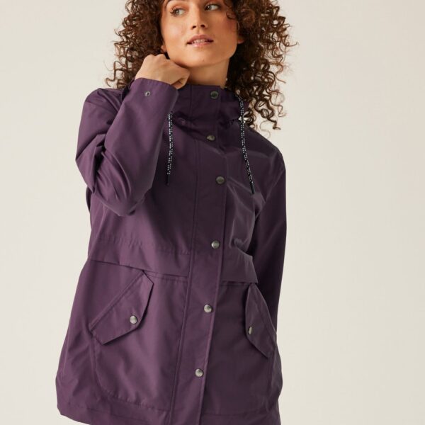 Regatta Women's Bayla Waterproof Hooded Rain Jacket - 8 - Purple, Blue Mix,Purple