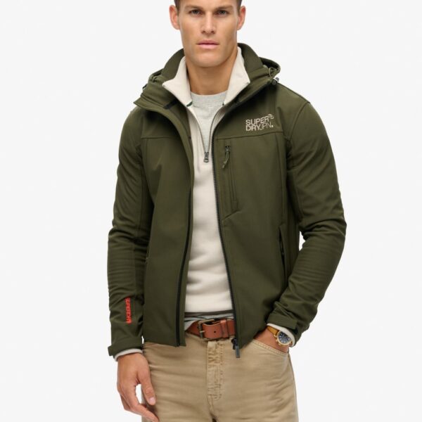 Superdry Men's Hooded Softshell Jacket - Khaki, Khaki