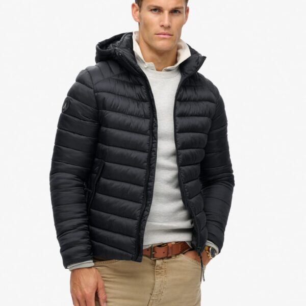 Superdry Men's Hooded Padded Jacket - S - Navy, Navy,Khaki