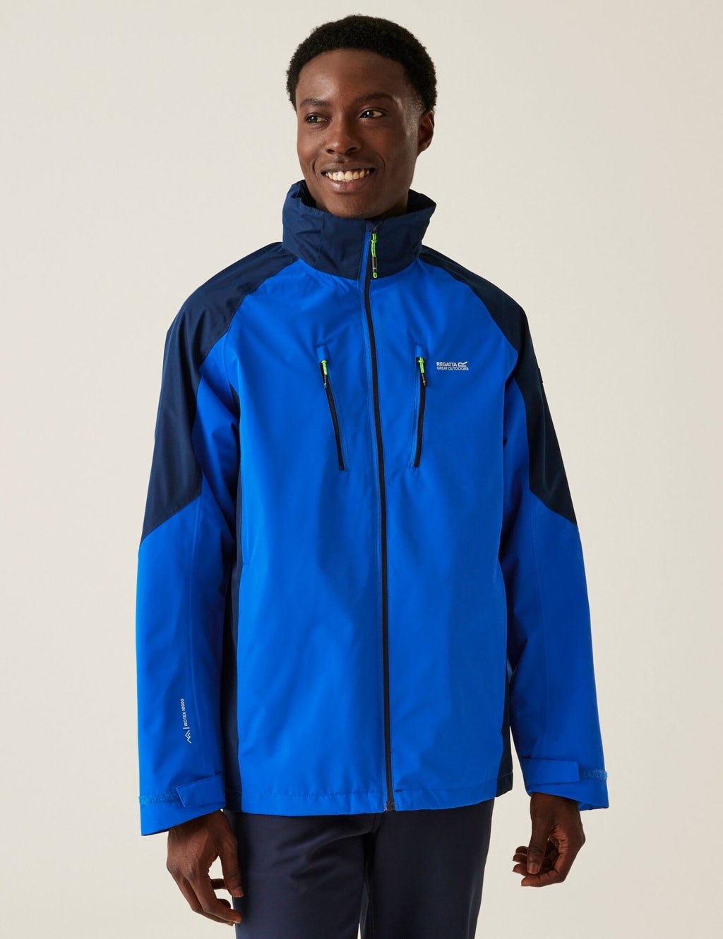 Regatta Men's Calderdale V Waterproof Anorak - S - Blue Mix, Blue Mix,Navy